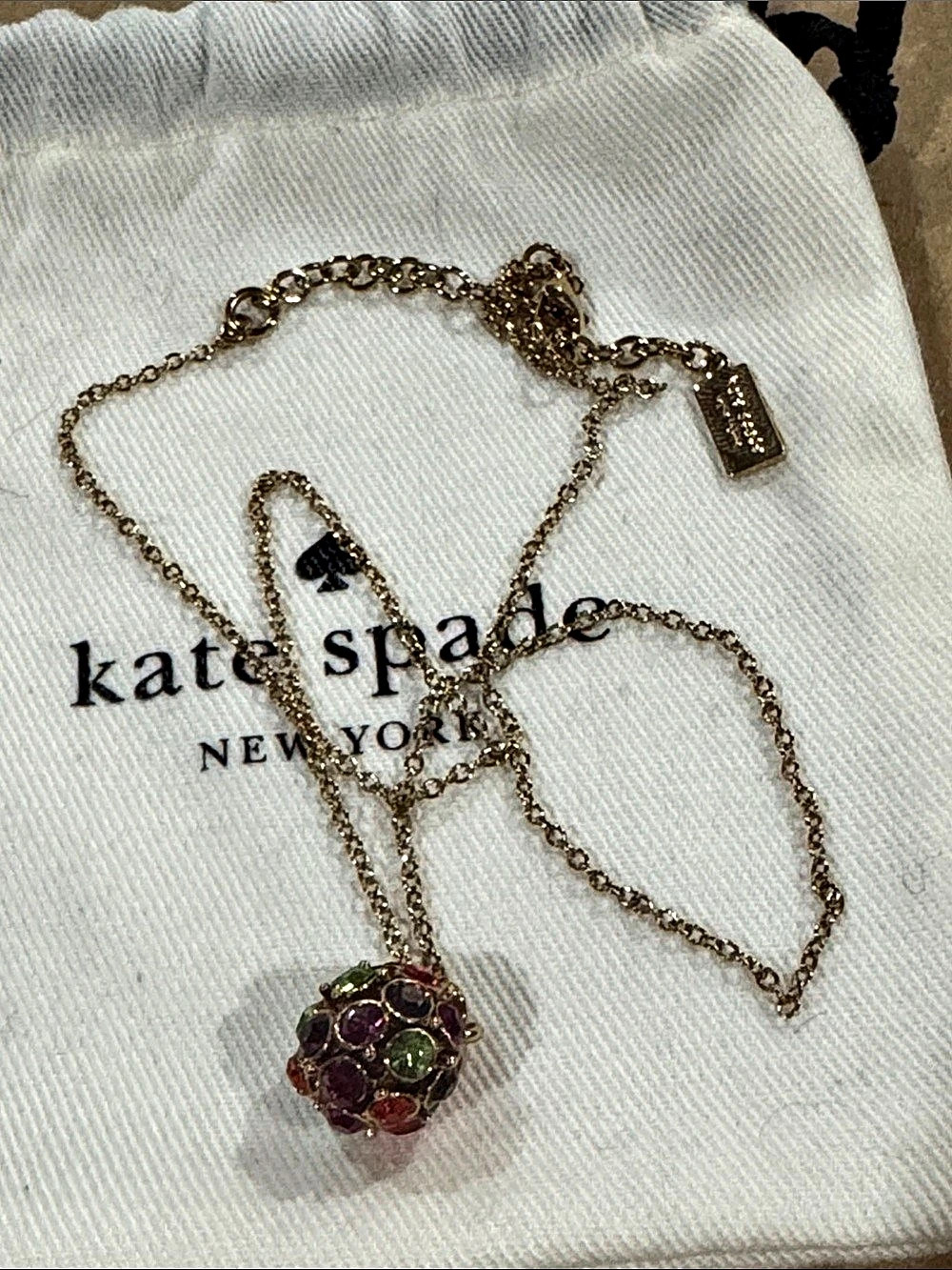 Kate Spade New York Multi Crystal Pave Disco Ball Pendant Necklace